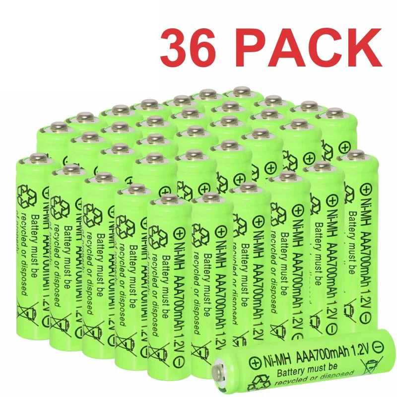 AAA Rechargeable Batteries Set 700mAh 1.2V Ni-MH Triple A Batteries High Capacity for Garden Landscaping Outdoor Solar Lights