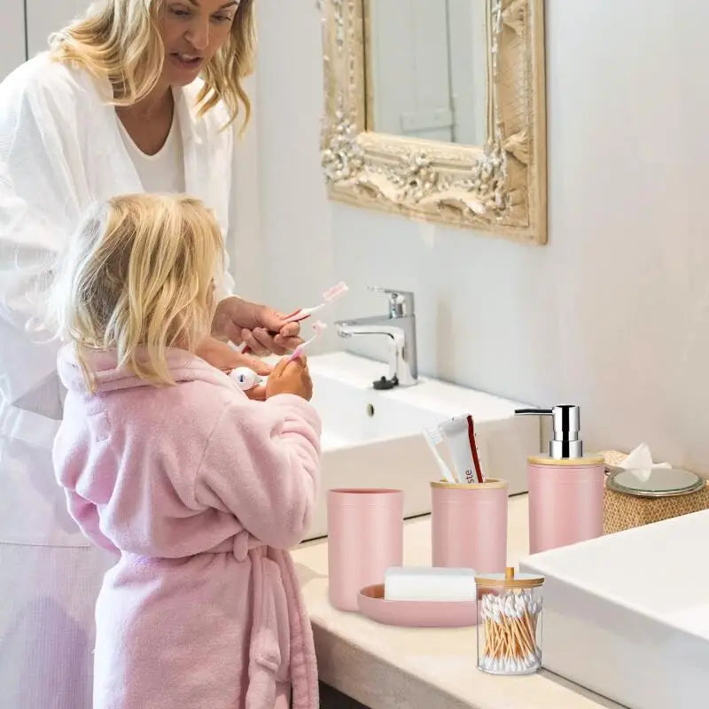 Hign-concerned Bathroom Accessories Trash Can Soap Dispenser