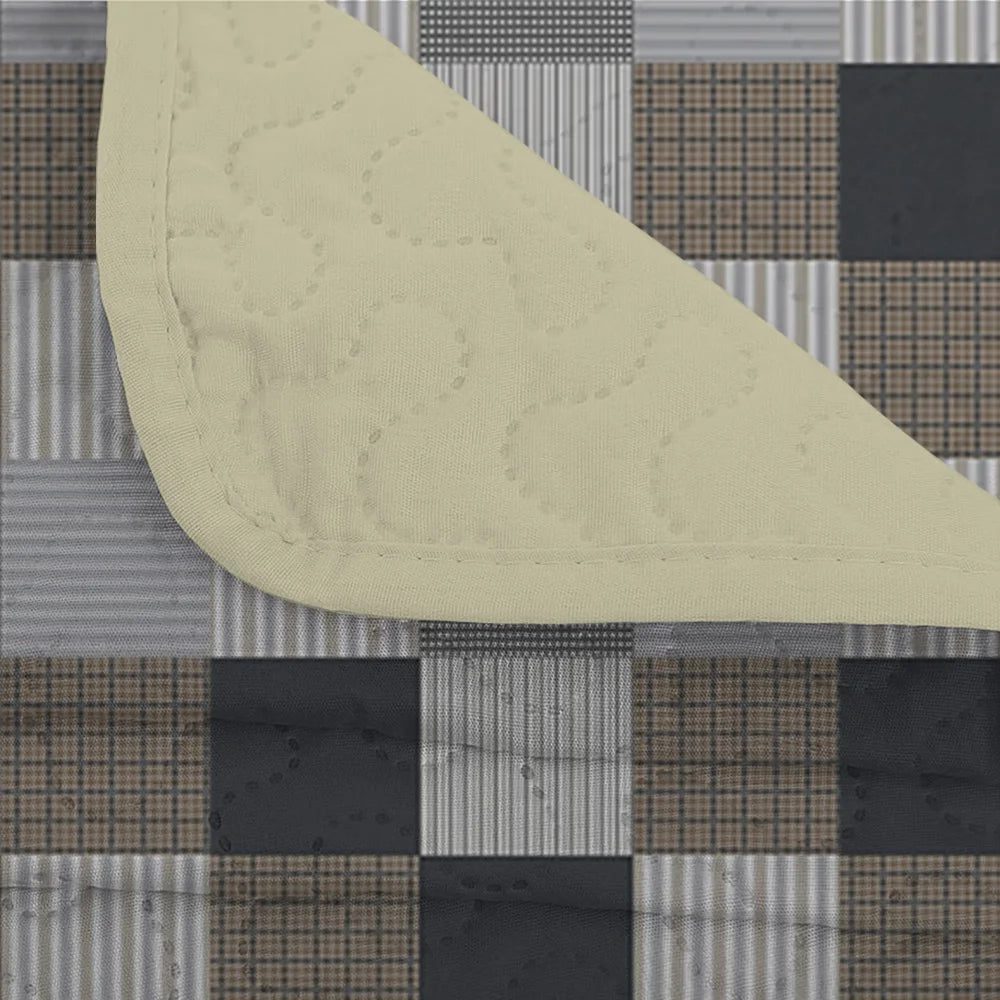 Craft Of Weaving Geometric Grid Printed Quilt Set Bedding