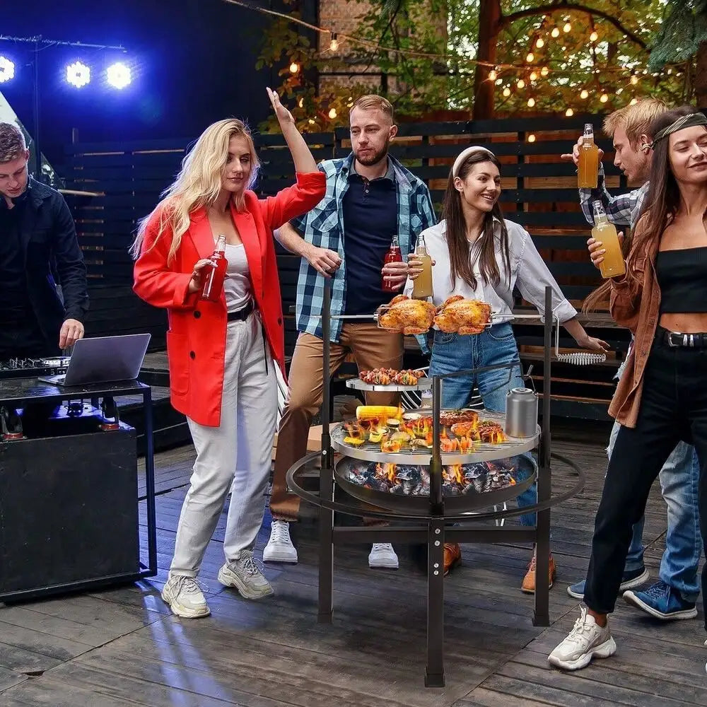 Grill Heavy Duty Cast Iron Charcoal Tabletop Outdoor Grill