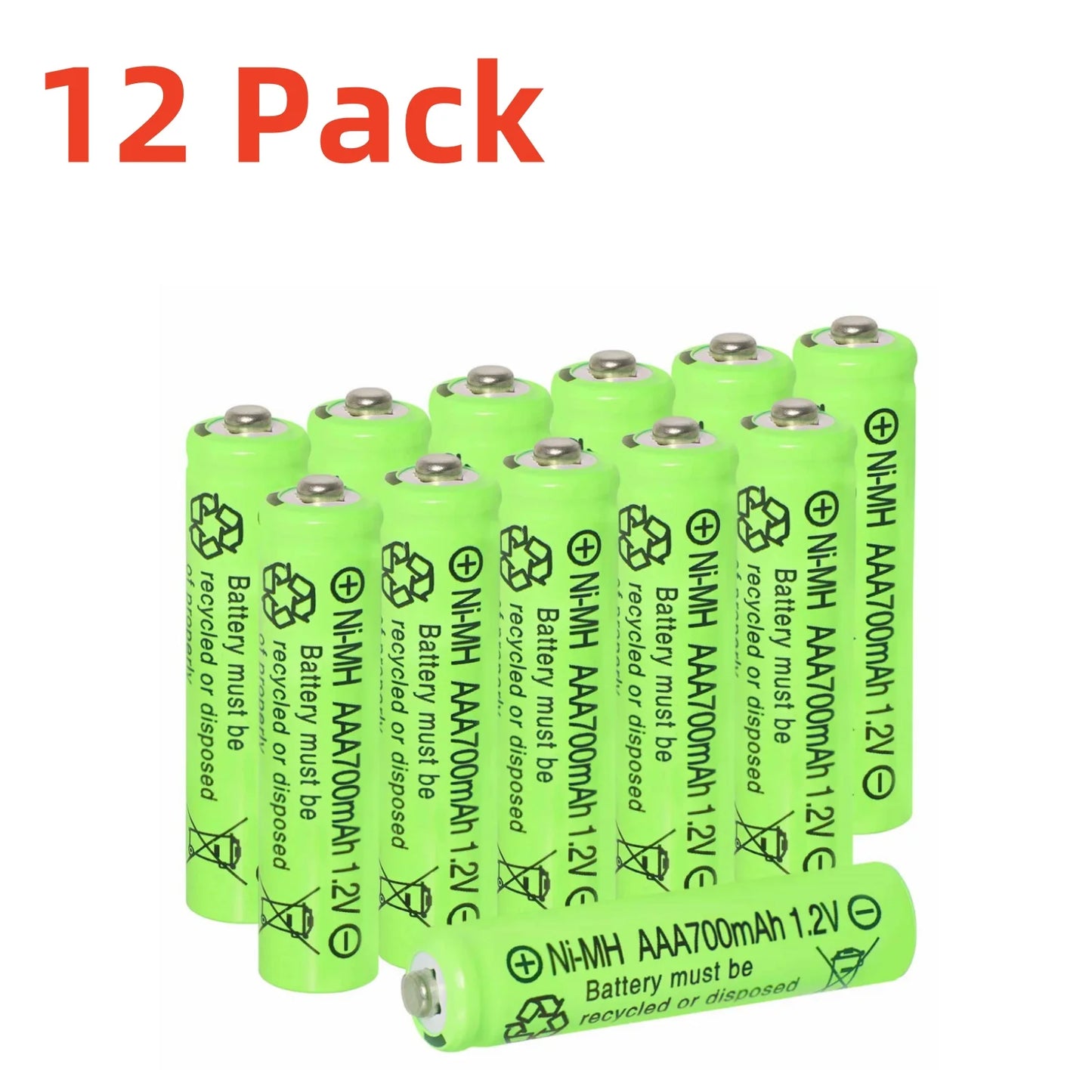 AAA Rechargeable Batteries Set 700mAh 1.2V Ni-MH Triple A Batteries High Capacity for Garden Landscaping Outdoor Solar Lights