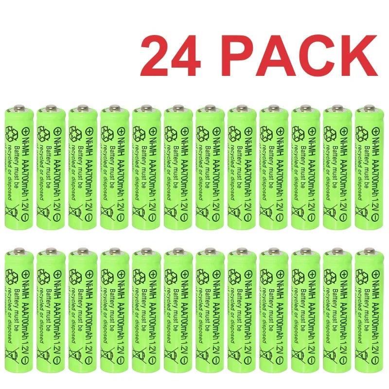 AAA Rechargeable Batteries Set 700mAh 1.2V Ni-MH Triple A Batteries High Capacity for Garden Landscaping Outdoor Solar Lights