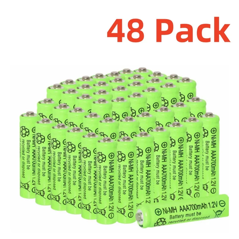 AAA Rechargeable Batteries Set 700mAh 1.2V Ni-MH Triple A Batteries High Capacity for Garden Landscaping Outdoor Solar Lights