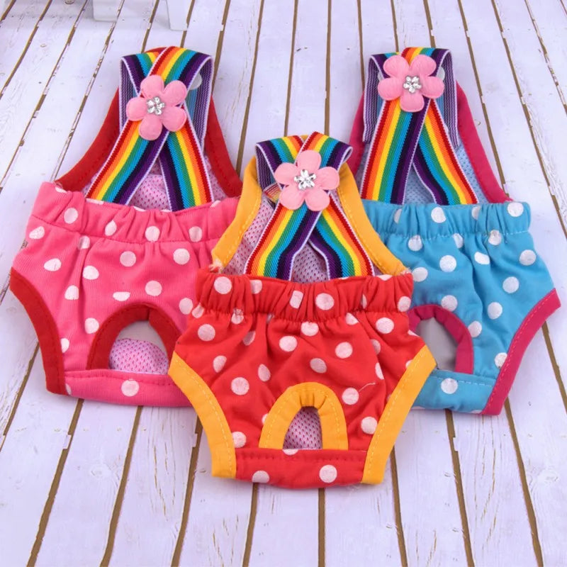 Dots Female Dog Shorts Diaper Underwear Cotton For Dogs