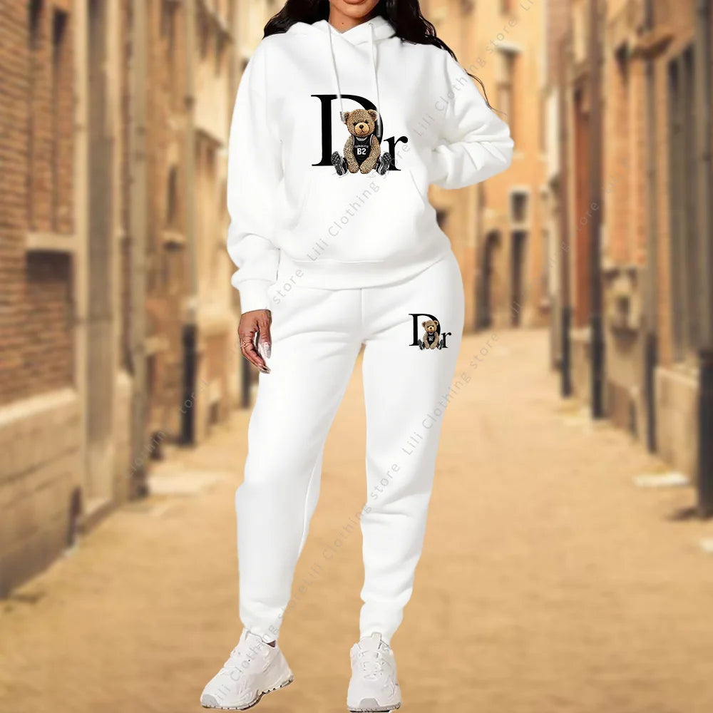 CINESSDCN Women's Tracksuit Set Hoodies Sweatpants Everyday