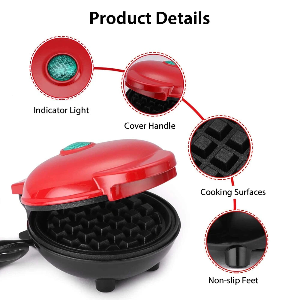 DUTRIEUX 350W Mini Waffle Maker Nonstick Breakfast Pan