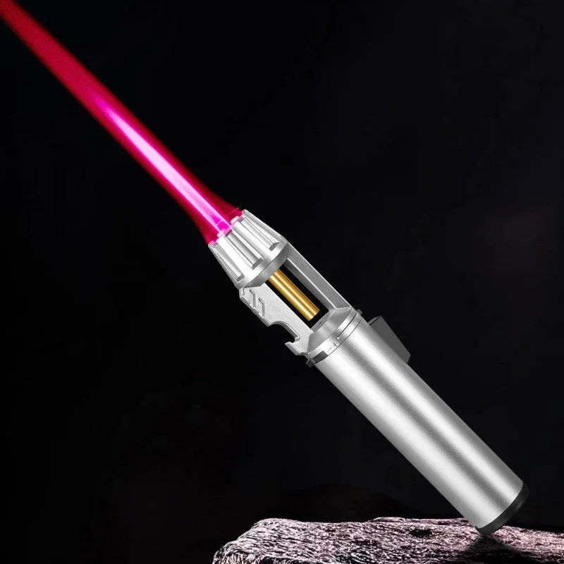 Large Capacity Outdoor Multifunctional Lighter, Bottle Opener Metal Windproof Turbine Camping Kitchen Gas Welding Gun Lighter