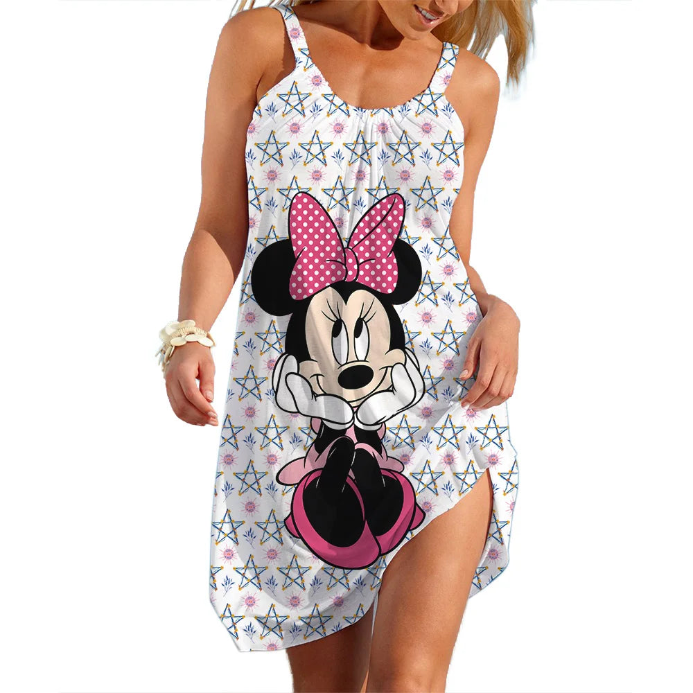 Potdemiel Disney Mickey Minnie Womens Beach Dress