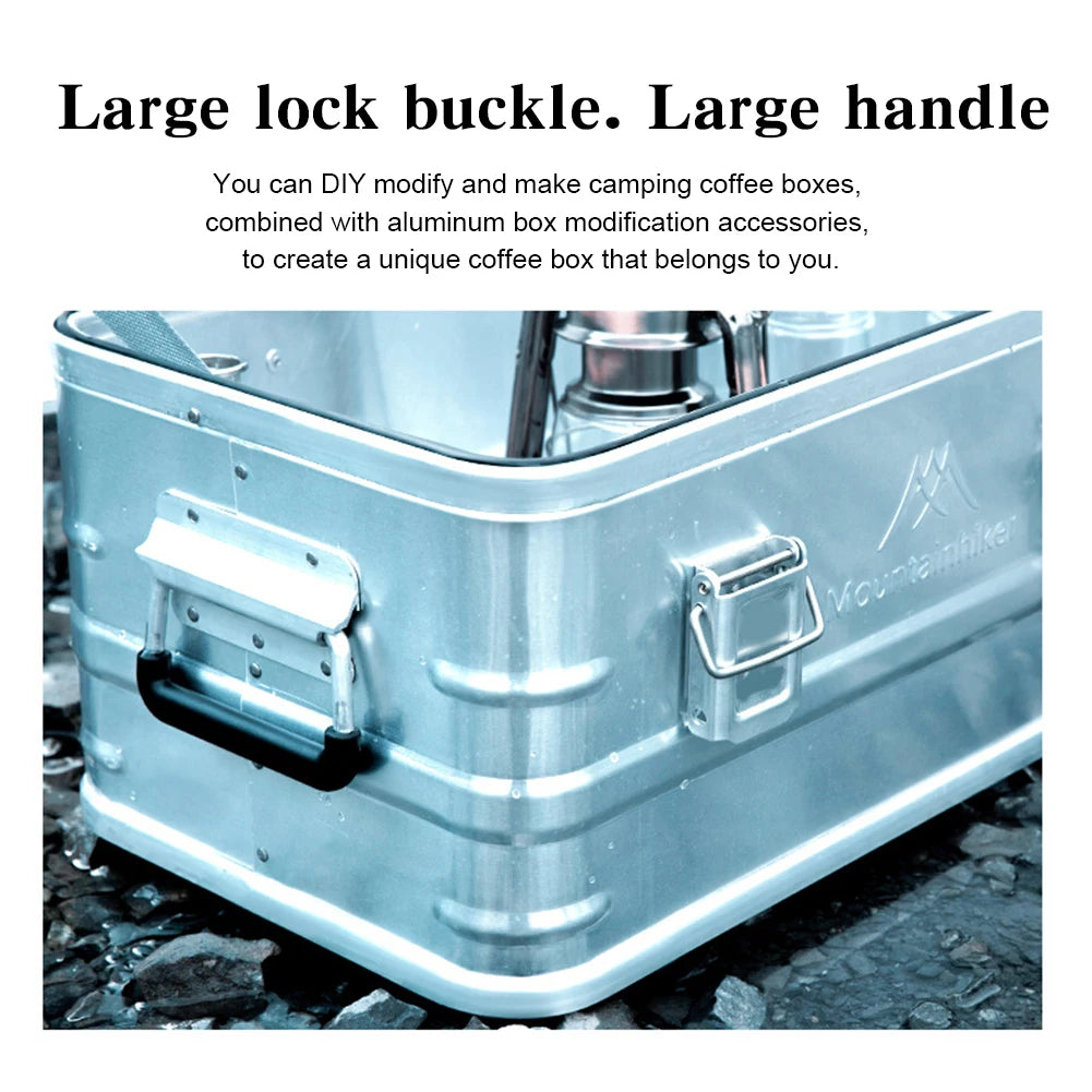 50L Camping Storage Box Hard Protective Carrying Case Aluminum Alloy Car Trunk Organizing Box Camping For Outdoor Travel Tools