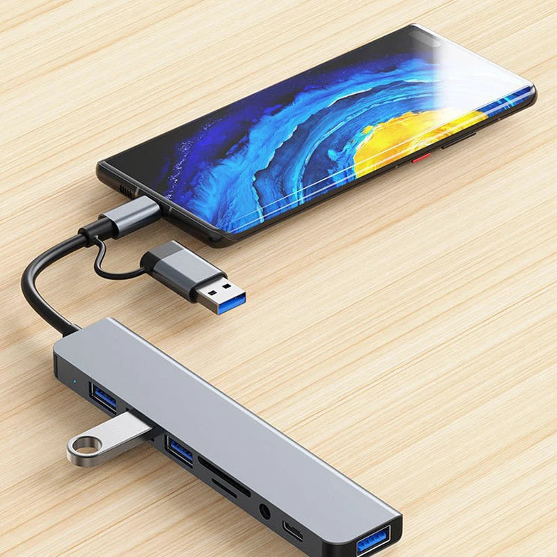 OULLX 8 In 2 USB Type C Hub Docking Station With Audio