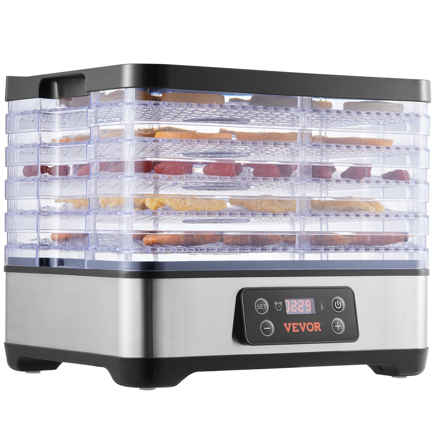 VEVOR 5 Tray Food Dehydrator Machine 300W Digital Timer