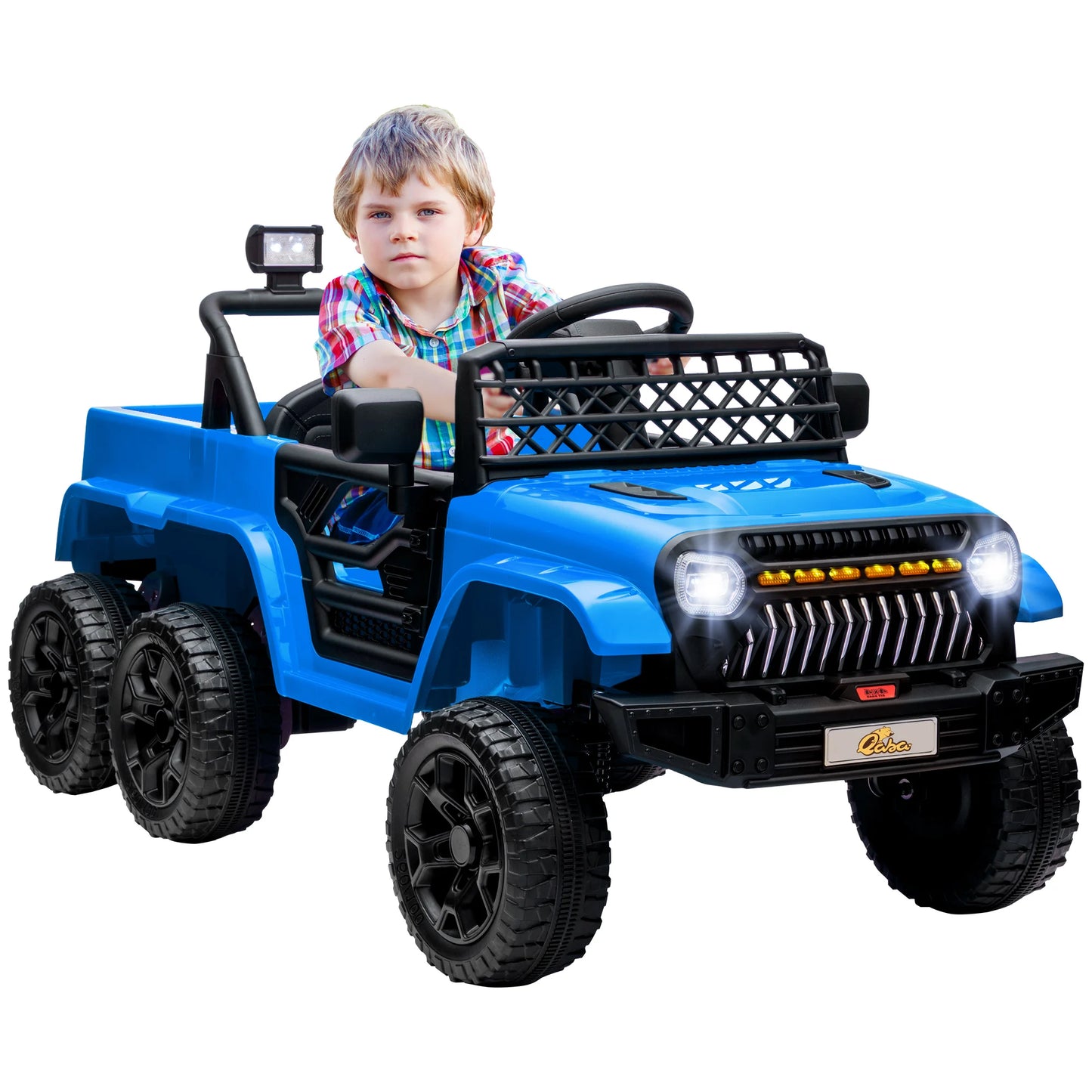 12V Kids Electric Car W/ 2Wd/4Wd Switchable, Remote Control Light Blue