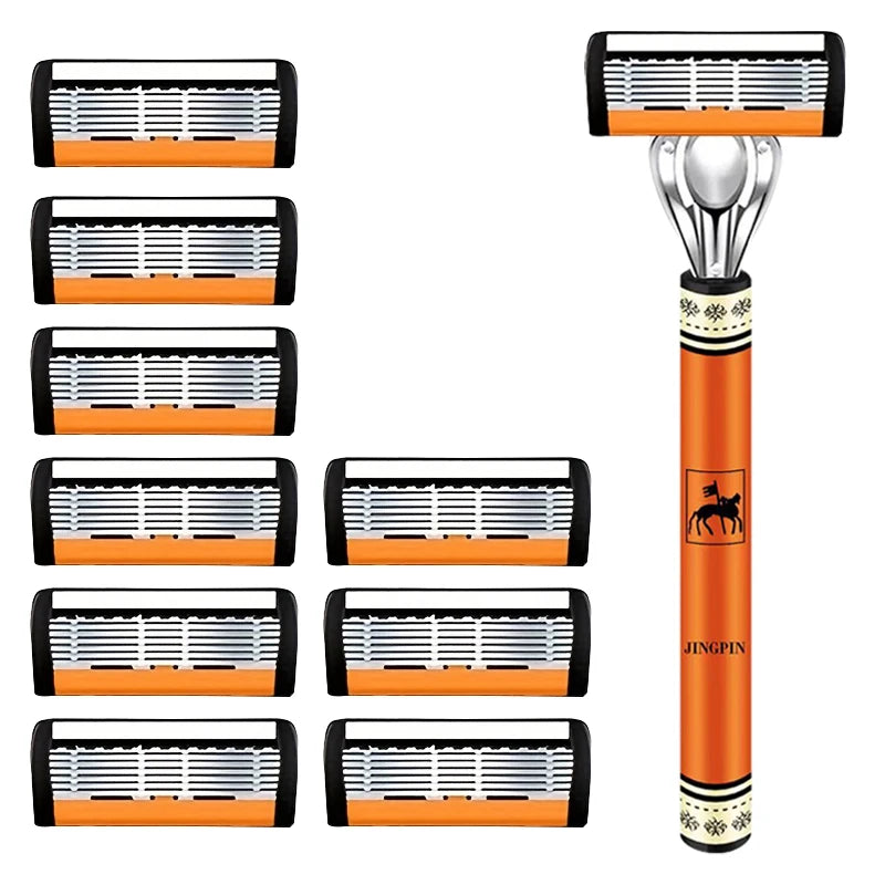 Choice Six Layer Safety Razor Set Stainless Steel Shaving Kit With Changeable Head Blade