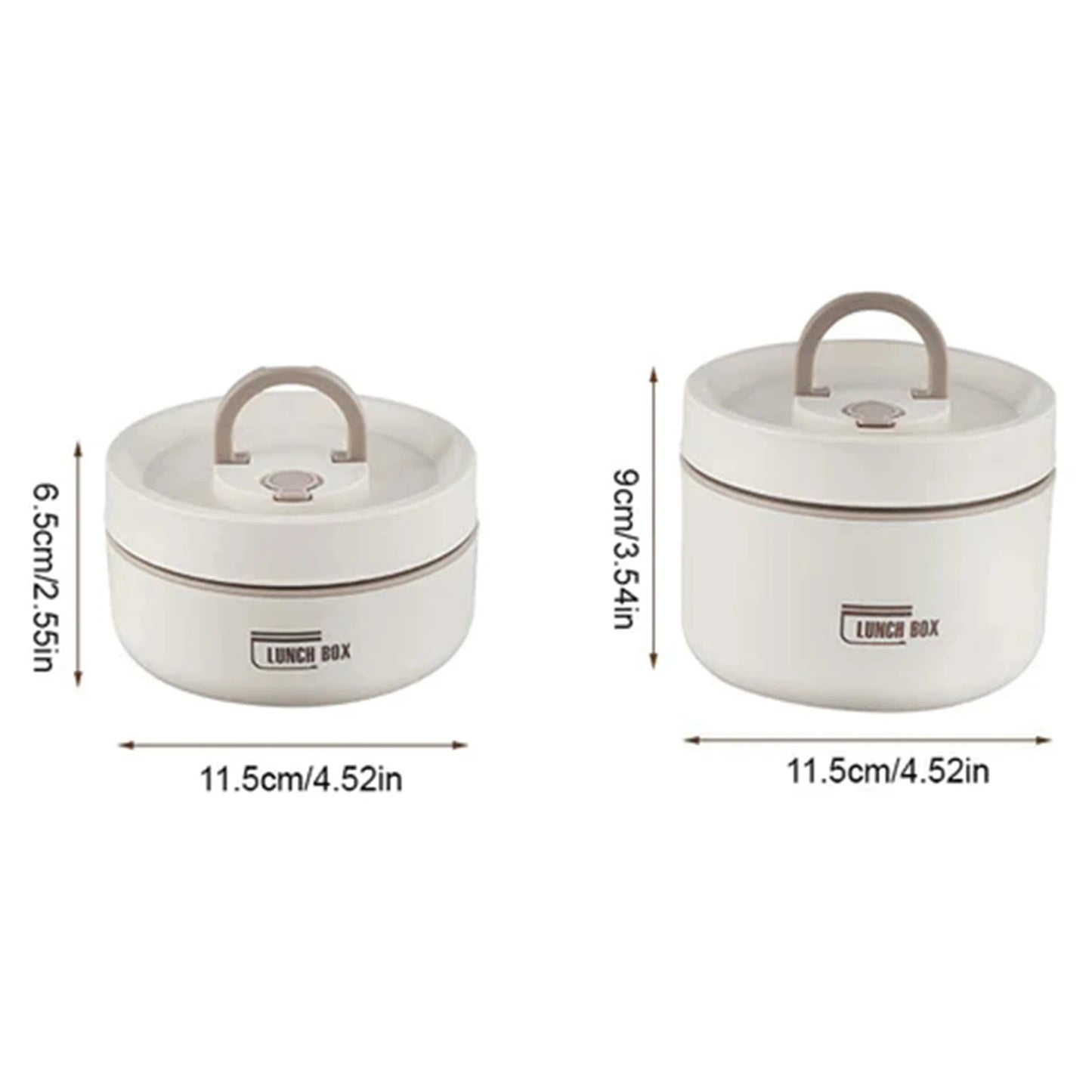 MIAO-US Thermal Lunch Box With Leakproof Lid Round