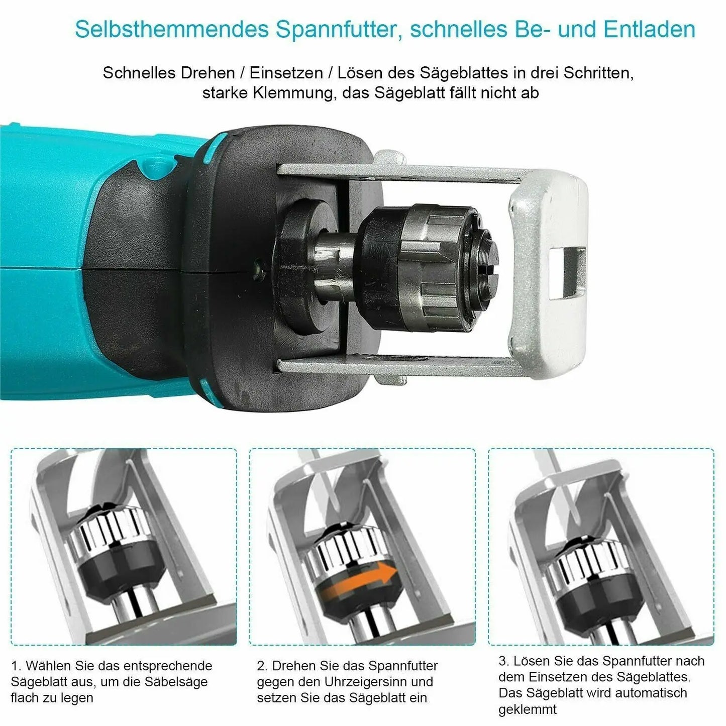 (Ship from USA) 18V Cordless Reciprocating Saw Handsaw Kit Saber Multifunction Saw for Metal Wood Pipe Cutting with 4 Blades Kit