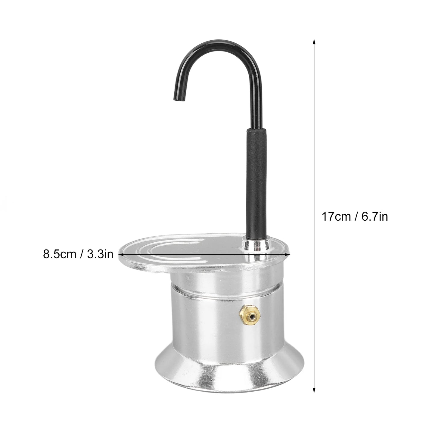 Single Tube Moka Pot 1 Cup 50ML Aluminum Alloy Spout Stovetop Italian Coffee Maker for Outdoor Parties Travel