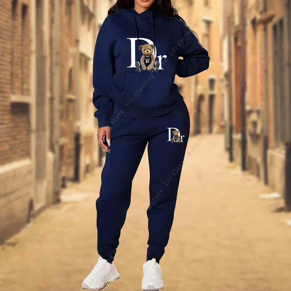 CINESSDCN Women's Tracksuit Set Hoodies Sweatpants Everyday