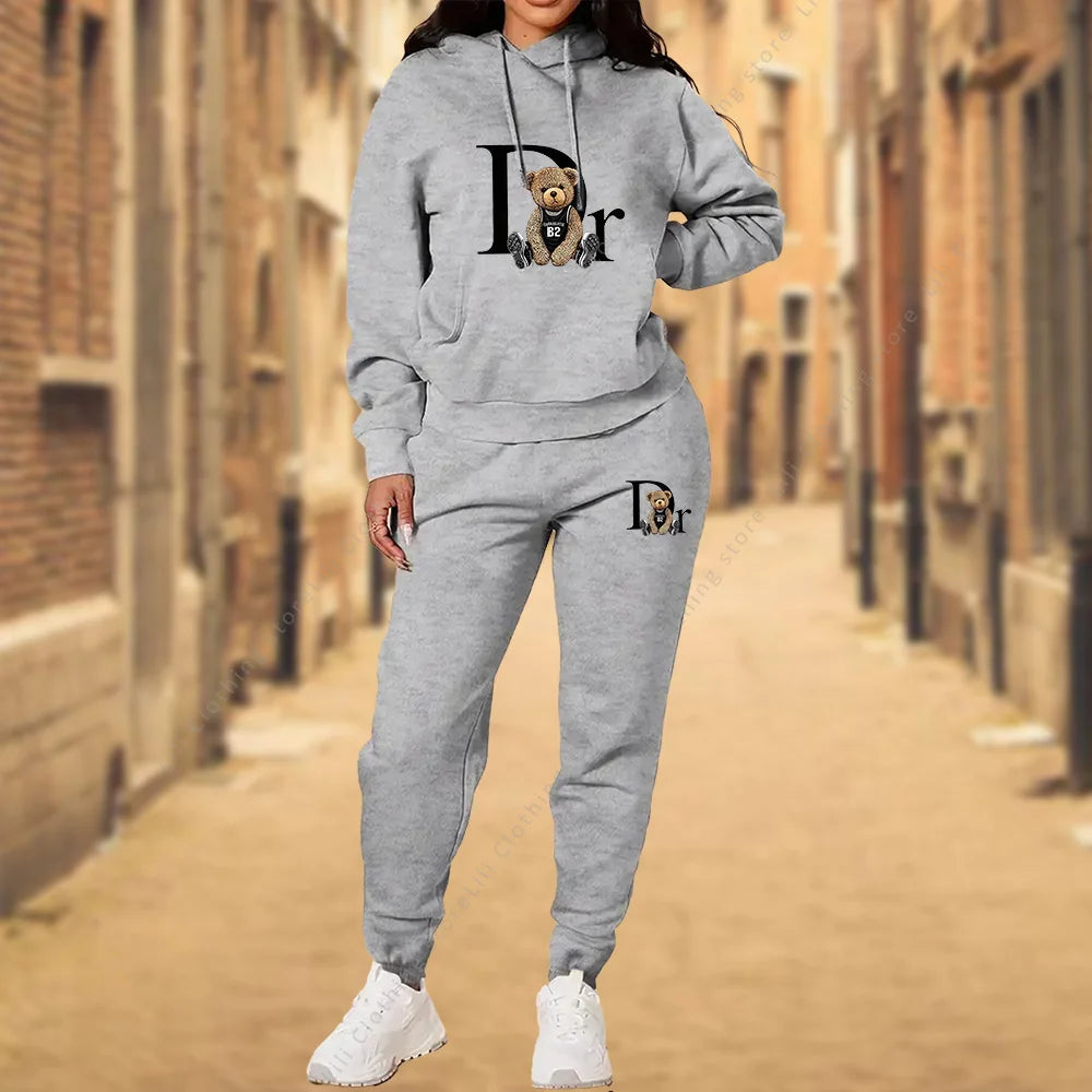 CINESSDCN Womens Tracksuit Set Hoodies Sweatpants Athletic Wear Two Piece Sport Suit For Training