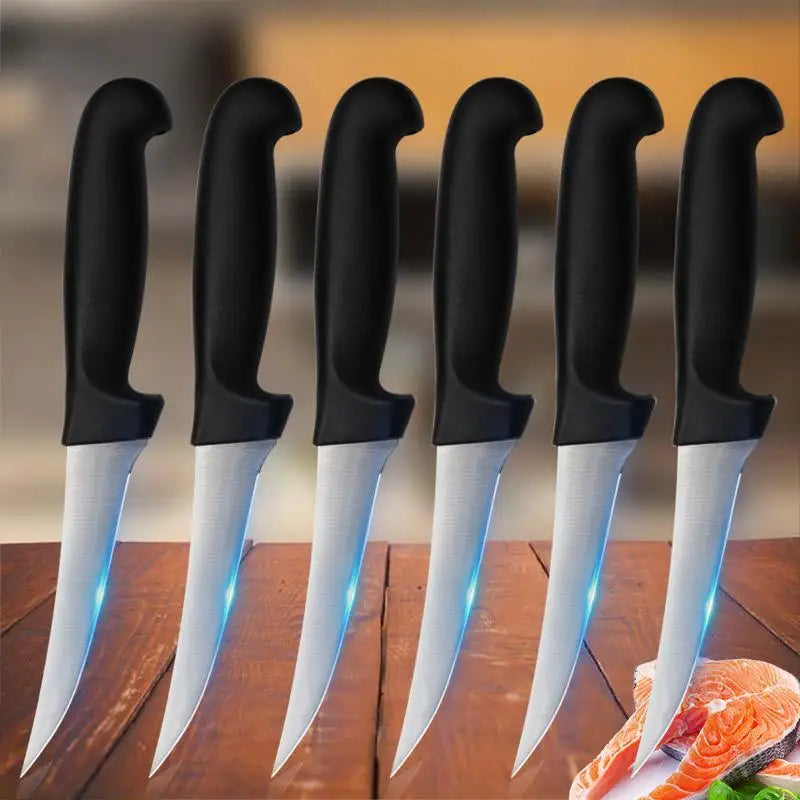 6PCS Stainless Steel Handmade Forged Multipurpose Knife Professional Kitchen Cleaver Meat Boning Slicing Cooking Fruit Knife