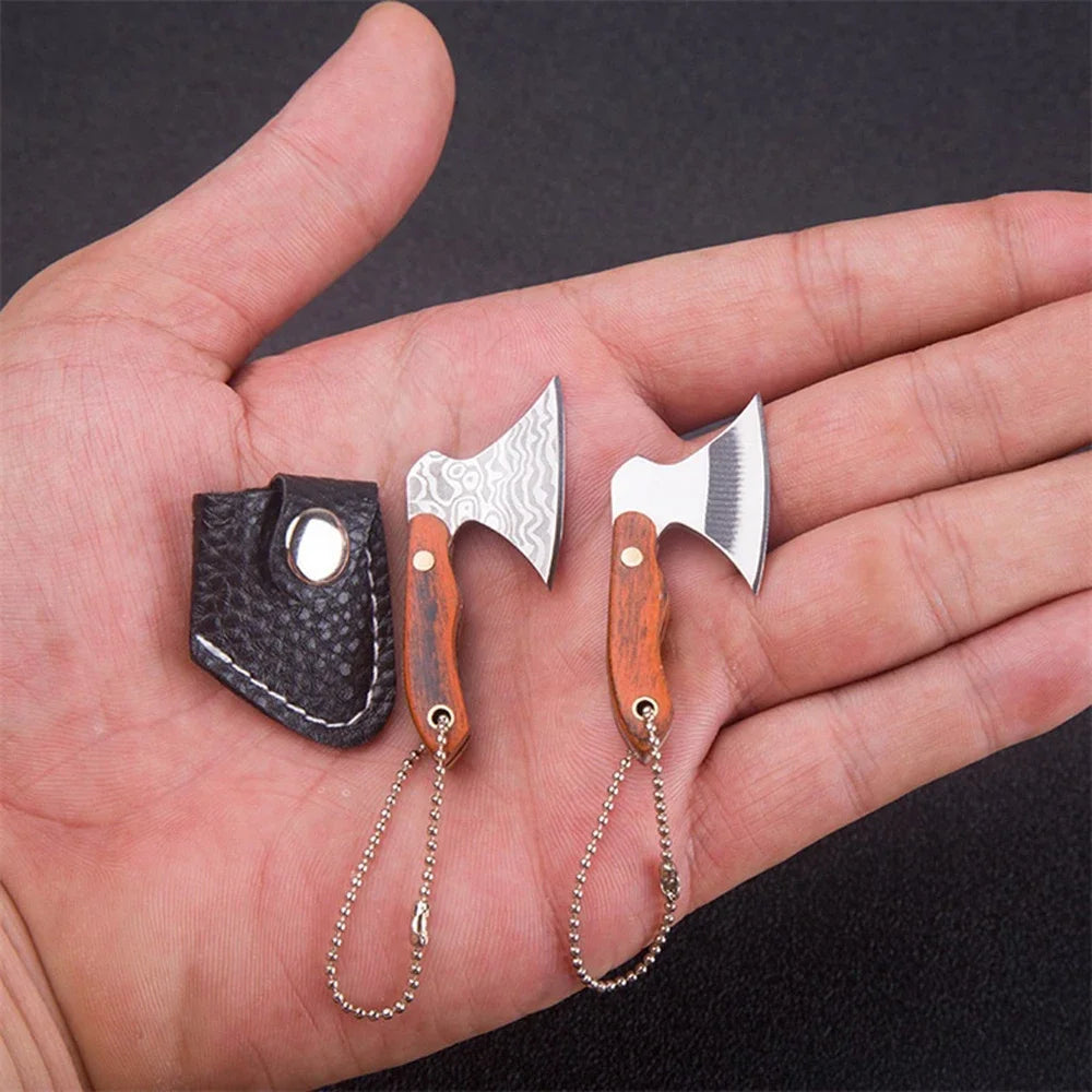 Choice Mini Stainless Steel Axe Keychain Portable Outdoor Tool Kitchen Knife Disassembly