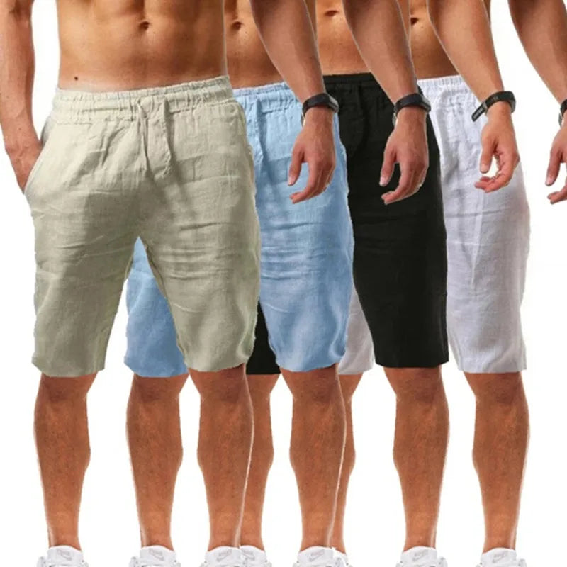 Men's Cotton Shorts Pants Male Summer Breathable Solid Color Short Trousers Fitness Streetwear S-3XL 1PC