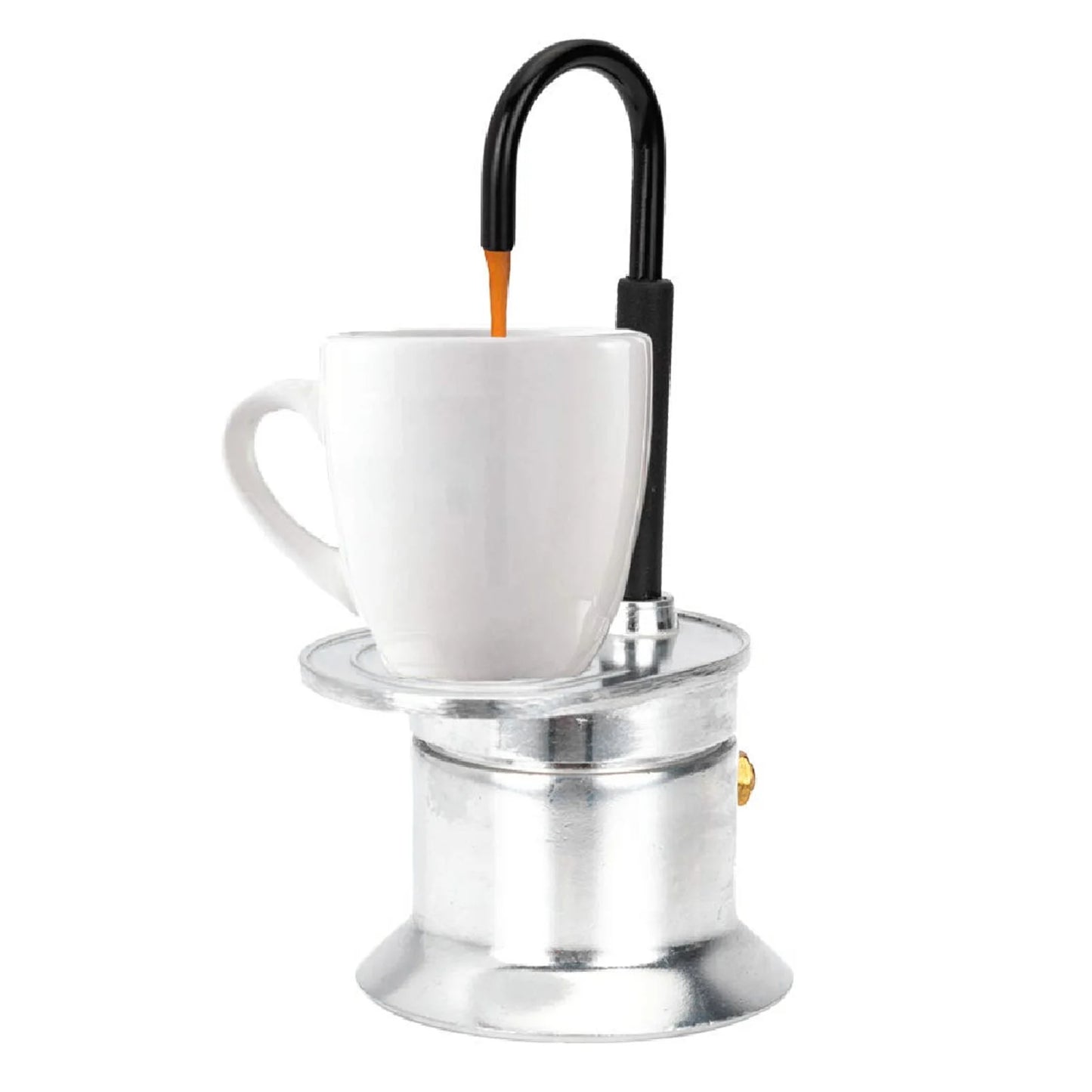 Single Tube Moka Pot 1 Cup 50ML Aluminum Alloy Spout Stovetop Italian Coffee Maker for Outdoor Parties Travel