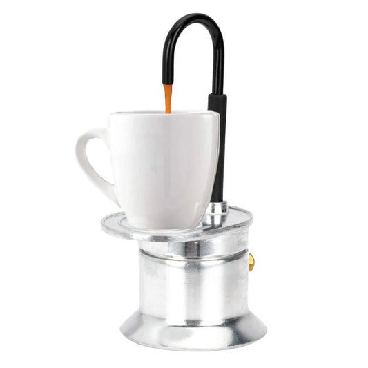 Single Tube Moka Pot 1 Cup 50ML Aluminum Alloy Spout Stovetop Italian Coffee Maker for Outdoor Parties Travel