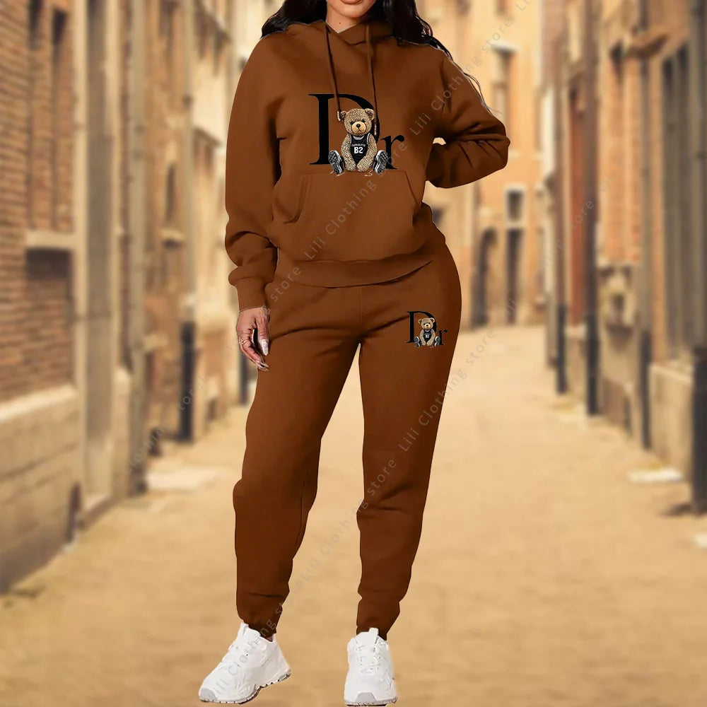 CINESSDCN Women's Tracksuit Set Hoodies Sweatpants Everyday