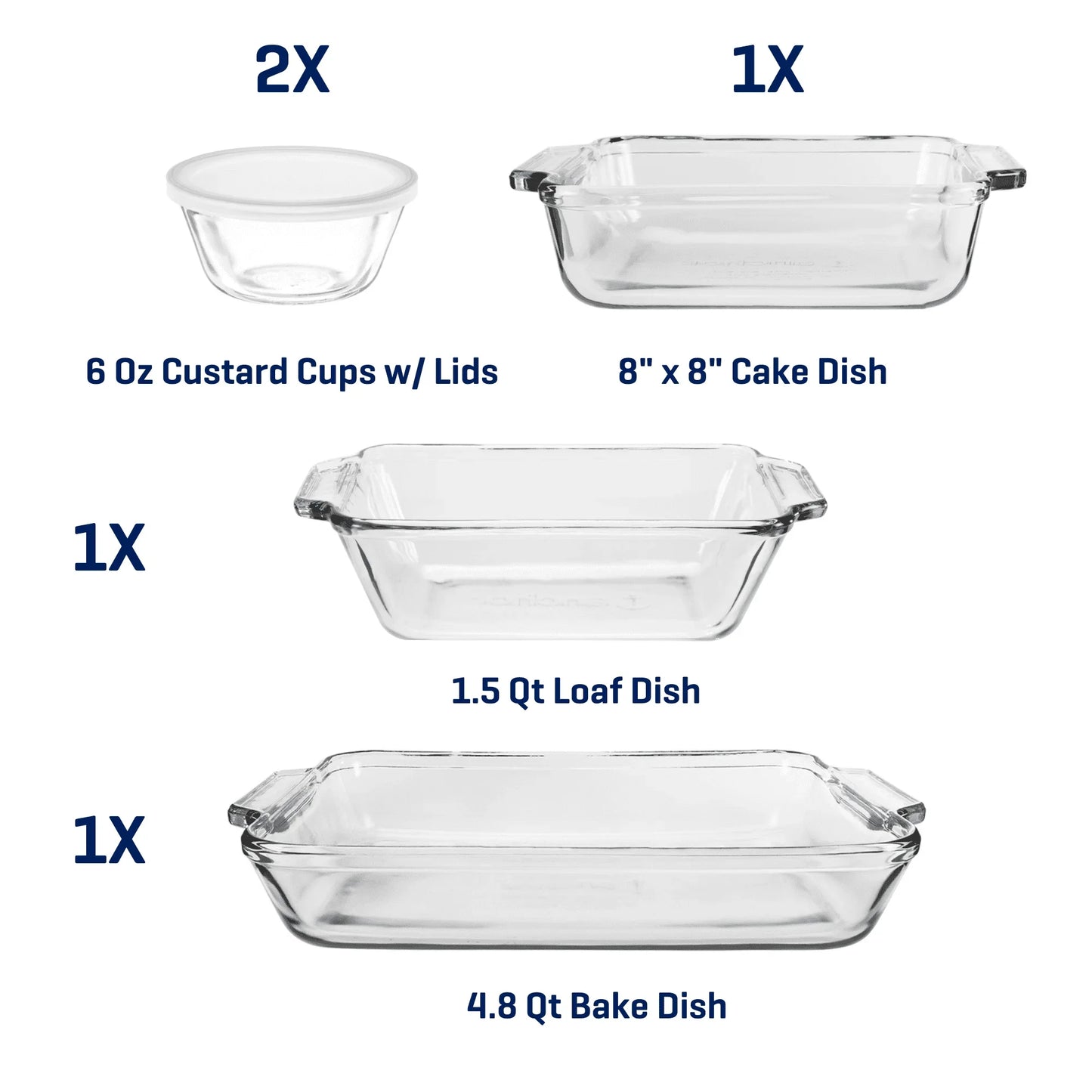 Hign Concerned Glass Bakeware Set 7 Piece Oven Safe