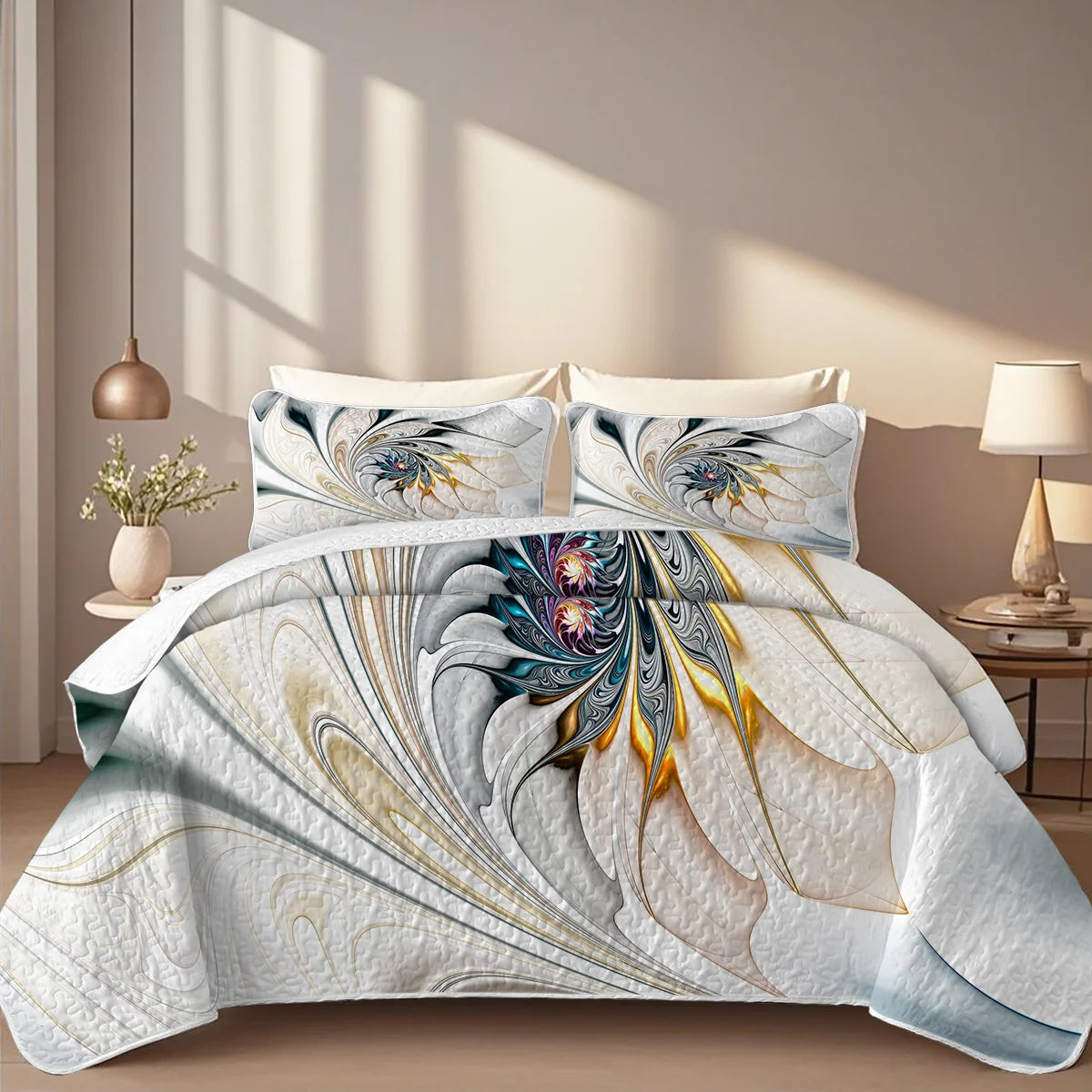 Craft Of Weaving Floral Quilt Set Bedding Durable Breathable