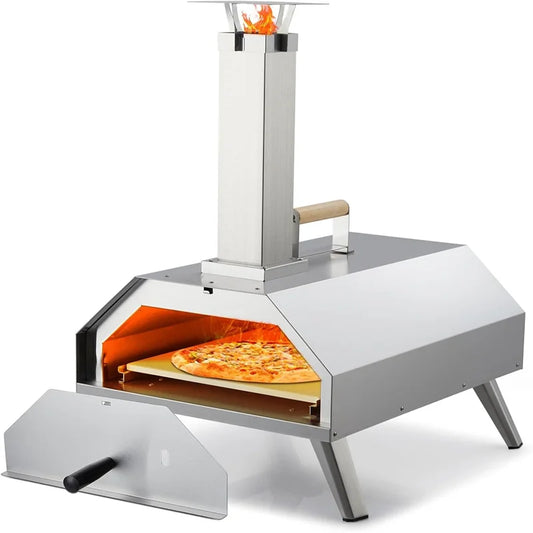 Pizza Ovens Wood Pellet 12" Portable Pizza Oven Outdoor, Stainless Steel Pizza Oven Cooking Pizza Maker for Charcoal Grill