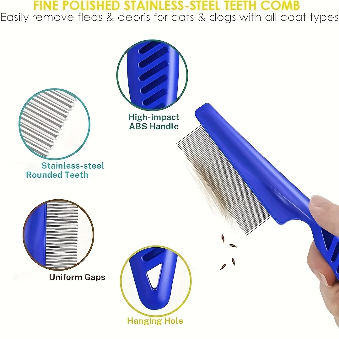 Hign-concerned Stainless Steel Flea and Lice Comb for Pets