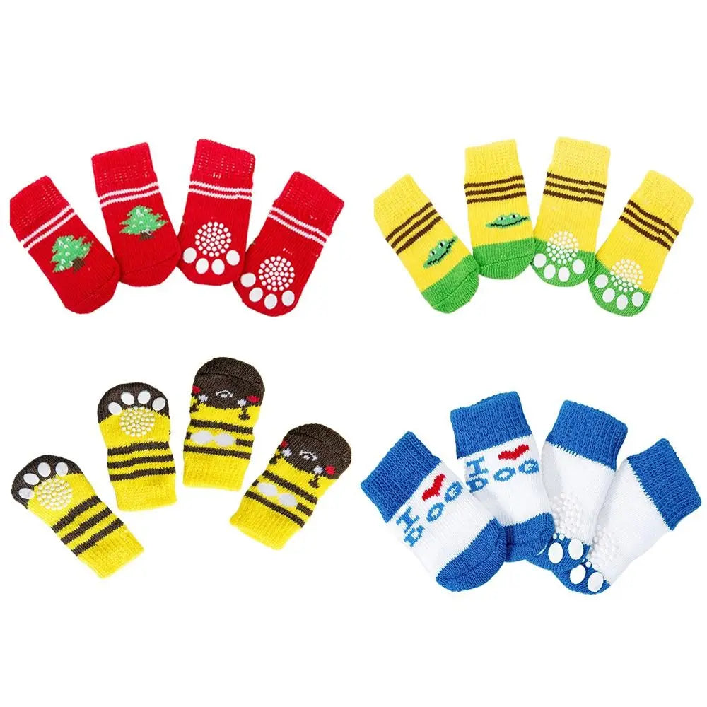 PERNEAKYCN Anti Slip Pet Socks Cats Dogs Wool Winter Warm