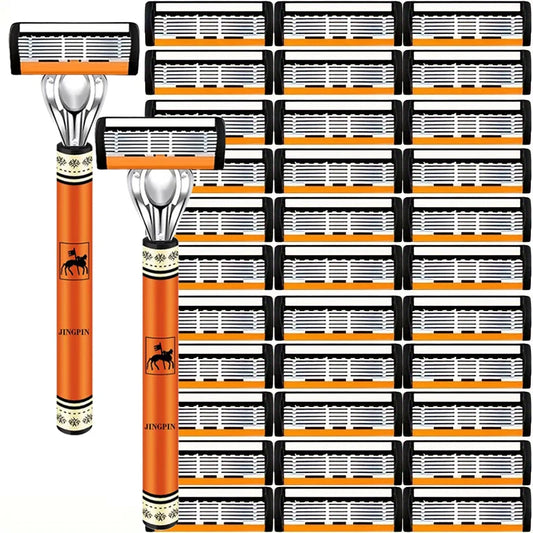 Choice Six Layer Safety Razor Set Stainless Steel Shaving Kit With Changeable Head Blade