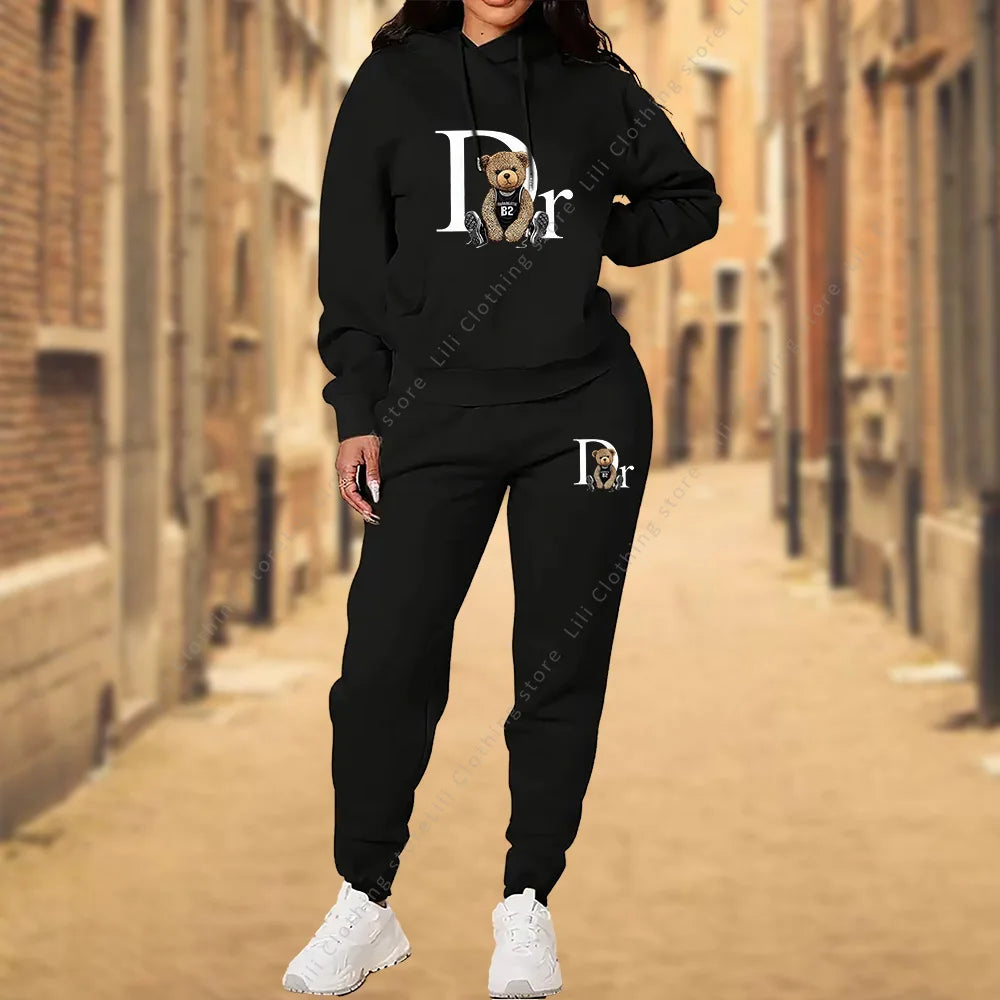 CINESSDCN Womens Tracksuit Set Hoodies Sweatpants Athletic Wear Two Piece Sport Suit For Training