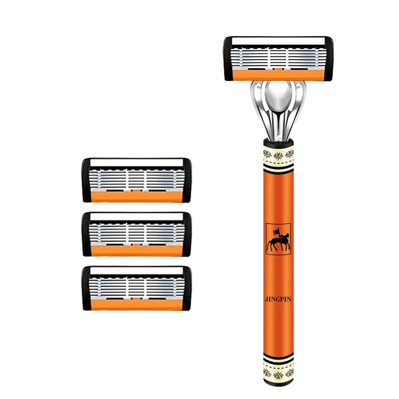 Choice 6-Layers Safety Razor Set Stainless Steel Shaving Kit With Changeable Head Blade