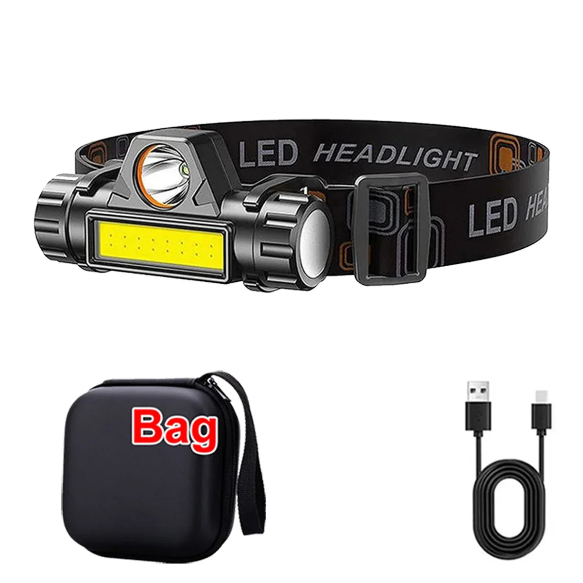 ZHIYU Rechargeable COB LED Headlamp With Magnetic Head Torch Powerful Waterproof Outdoor Fishing