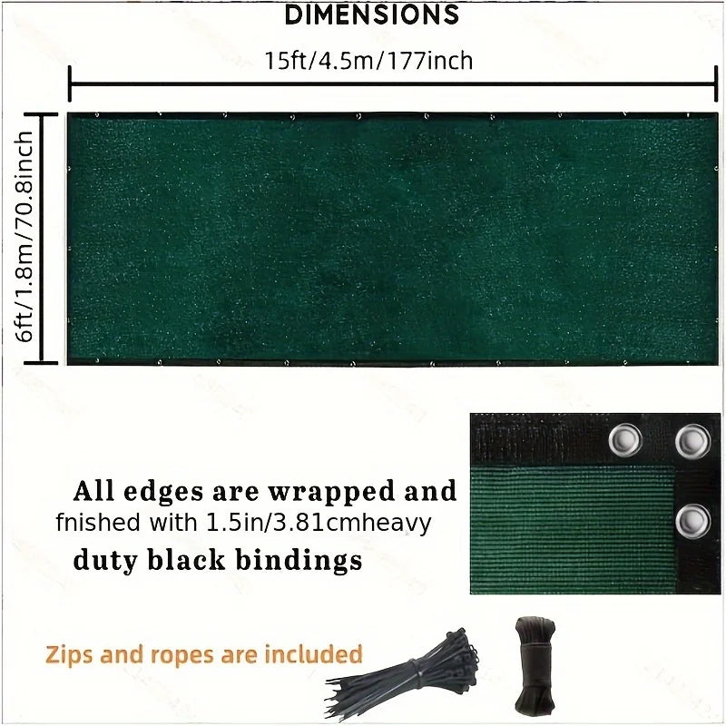 4ft/5ft/6ft/7ft Fence Privacy Screen, Heavy Duty Privacy Fence Screen, Outdoor Shade Cloth Mesh Barrier, Cable Zip Ties Included