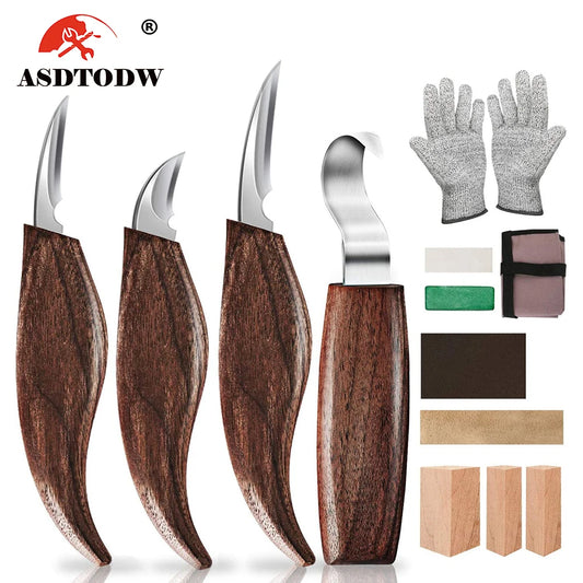 ASDTODWChoice Wood Carving Tools Chisel Set Stainless Steel Handles For DIY Woodworking