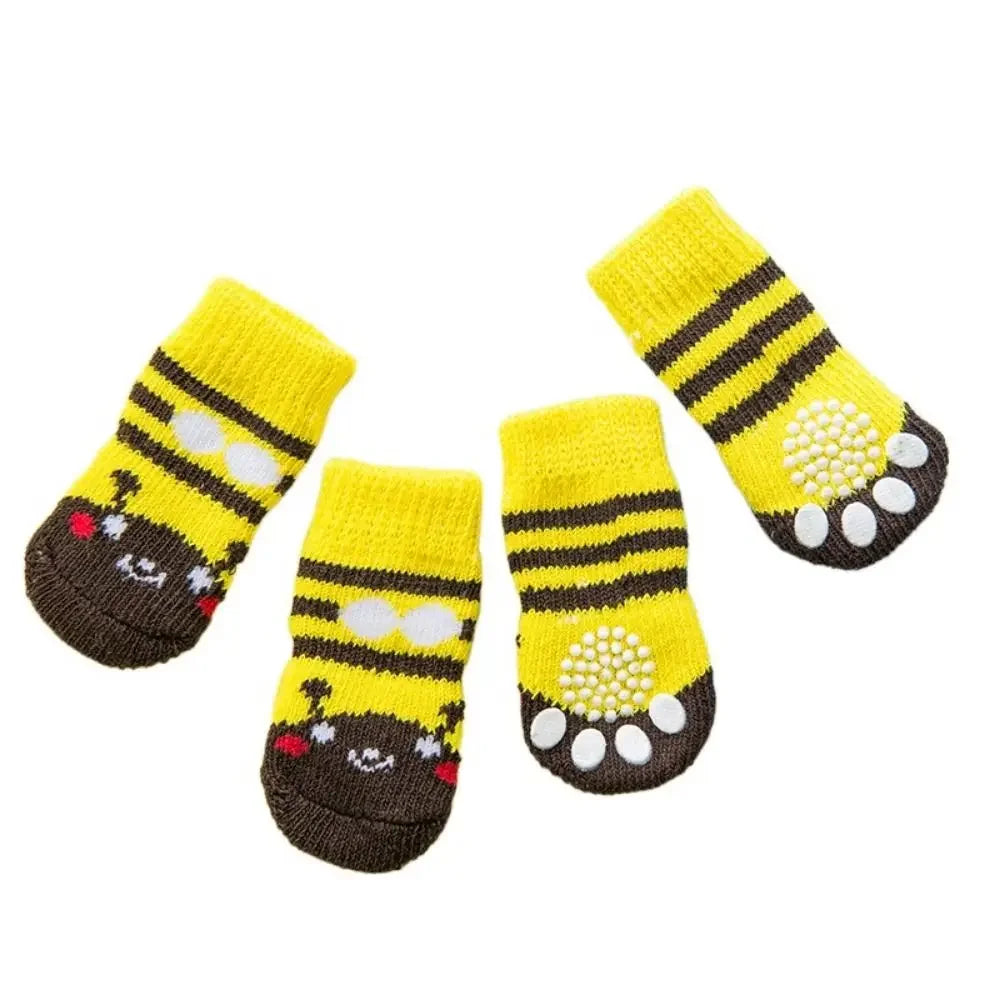 PERNEAKYCN Pet Cat Dog Floor Anti Slip Wool Socks Winter