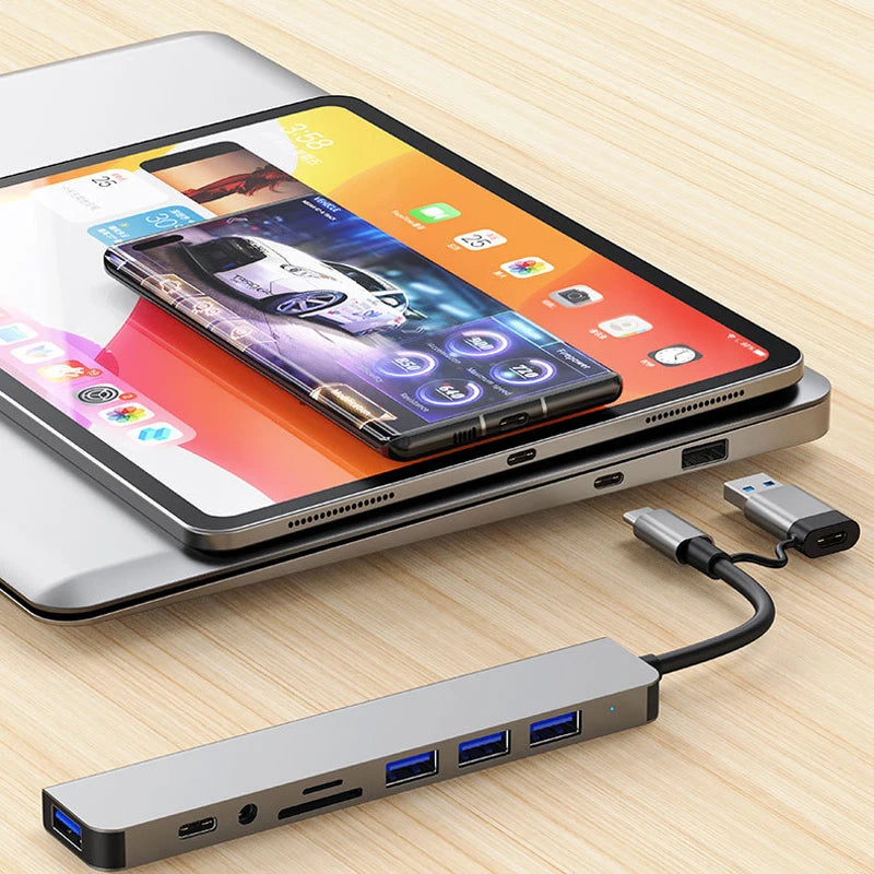 OULLX 8 In 2 USB Type C Hub Docking Station With Audio