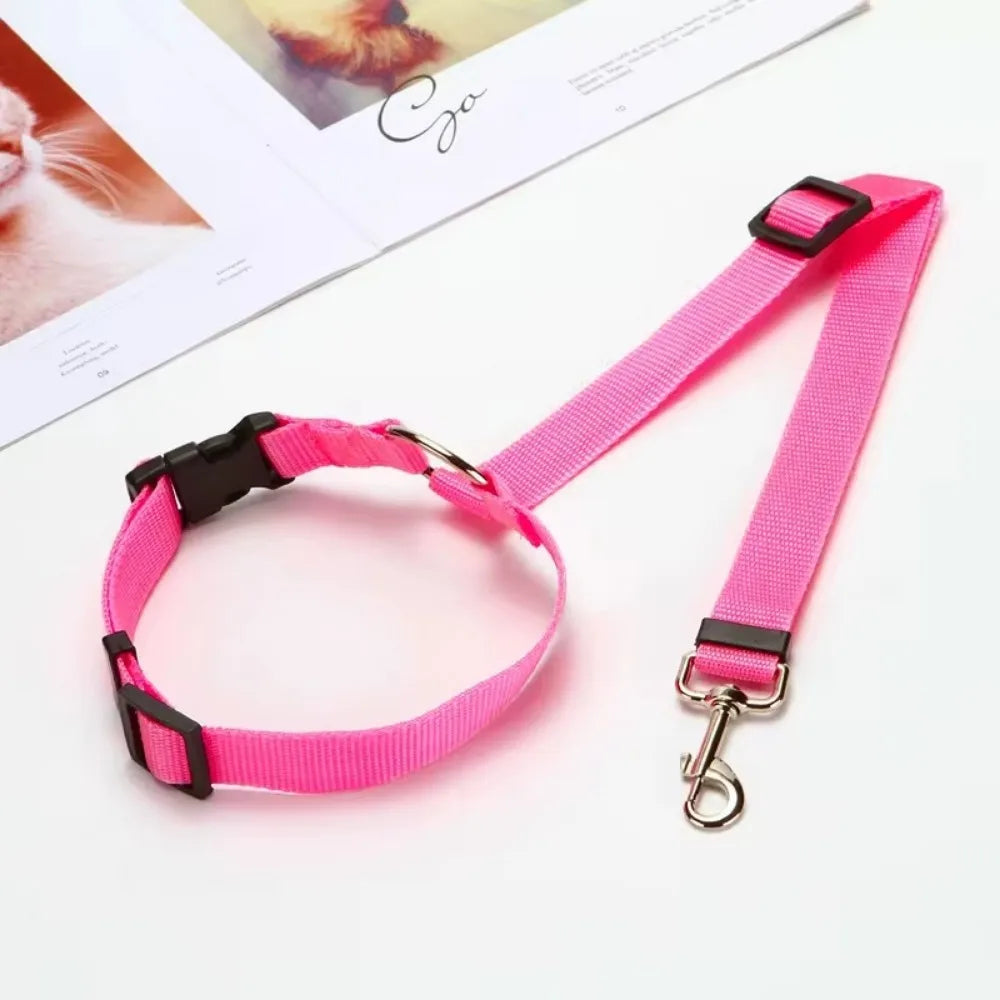 Tongyue Pet Car Seat Belt Nylon Leash Two In One Harness