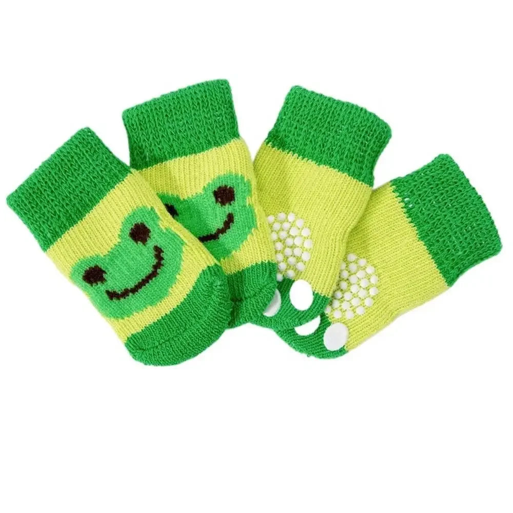PERNEAKYCN Pet Cat Dog Floor Anti Slip Wool Socks Winter