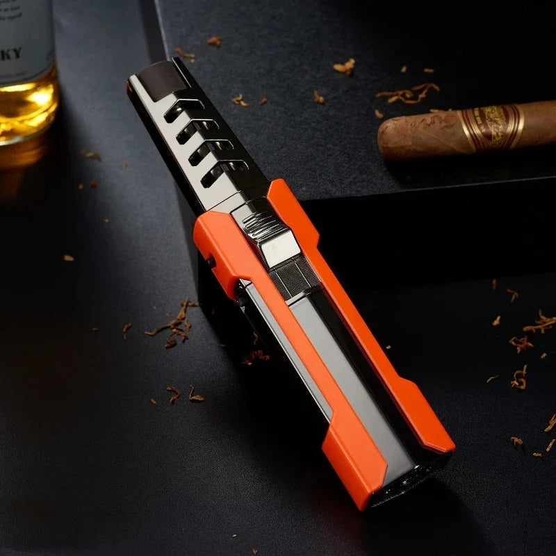 JOBON Kitchen BBQ Cigar Big Jet Flame Fire Torch Outdoor Powerful Flame Camping Gun Lighter Mans Tools Without Butane Gas