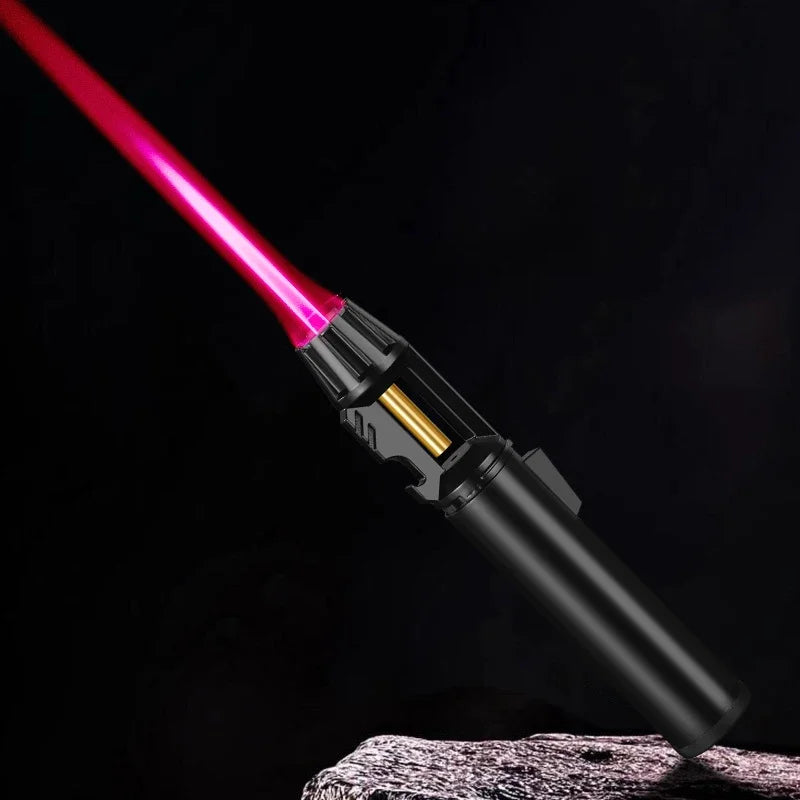 Large Capacity Outdoor Multifunctional Lighter, Bottle Opener Metal Windproof Turbine Camping Kitchen Gas Welding Gun Lighter