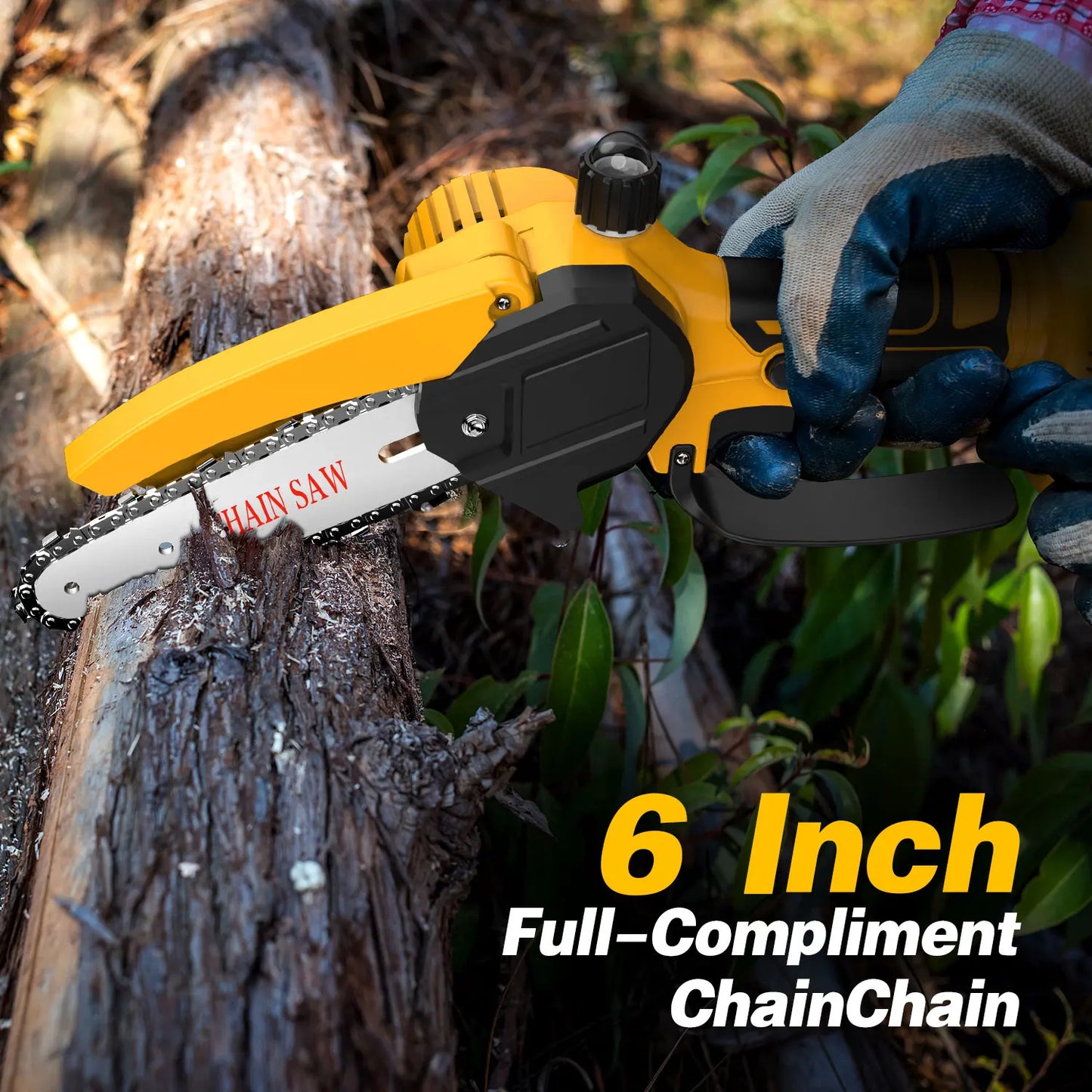 Portable Cordless Pole Saw & Mini Chainsaw 2-in-1, 21V Battery Powered With 2×Batteries, Electric Pole Saw For Tree Trimming & P