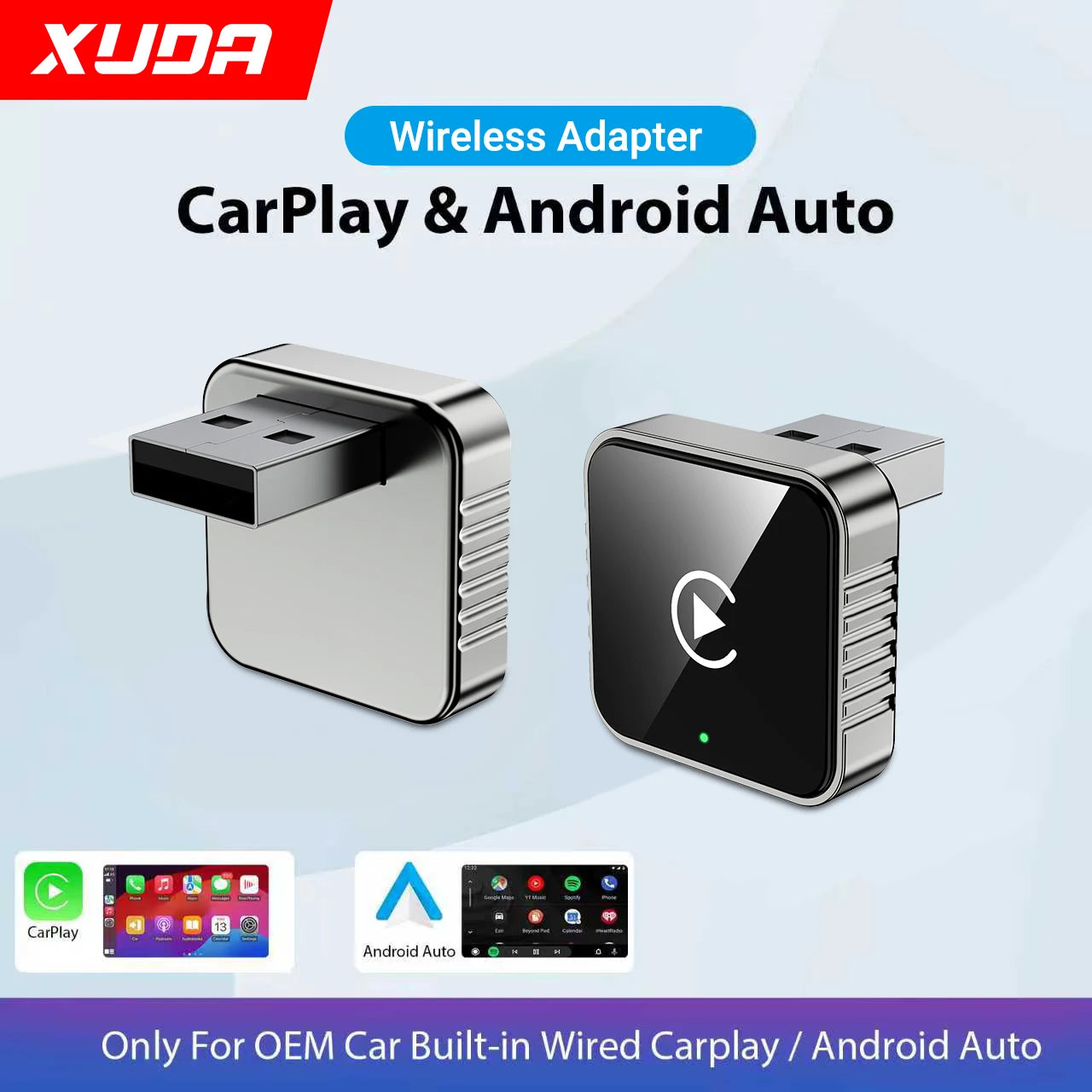XUDA 2 In 1 Wired To Wireless CarPlay Android Auto Adapter