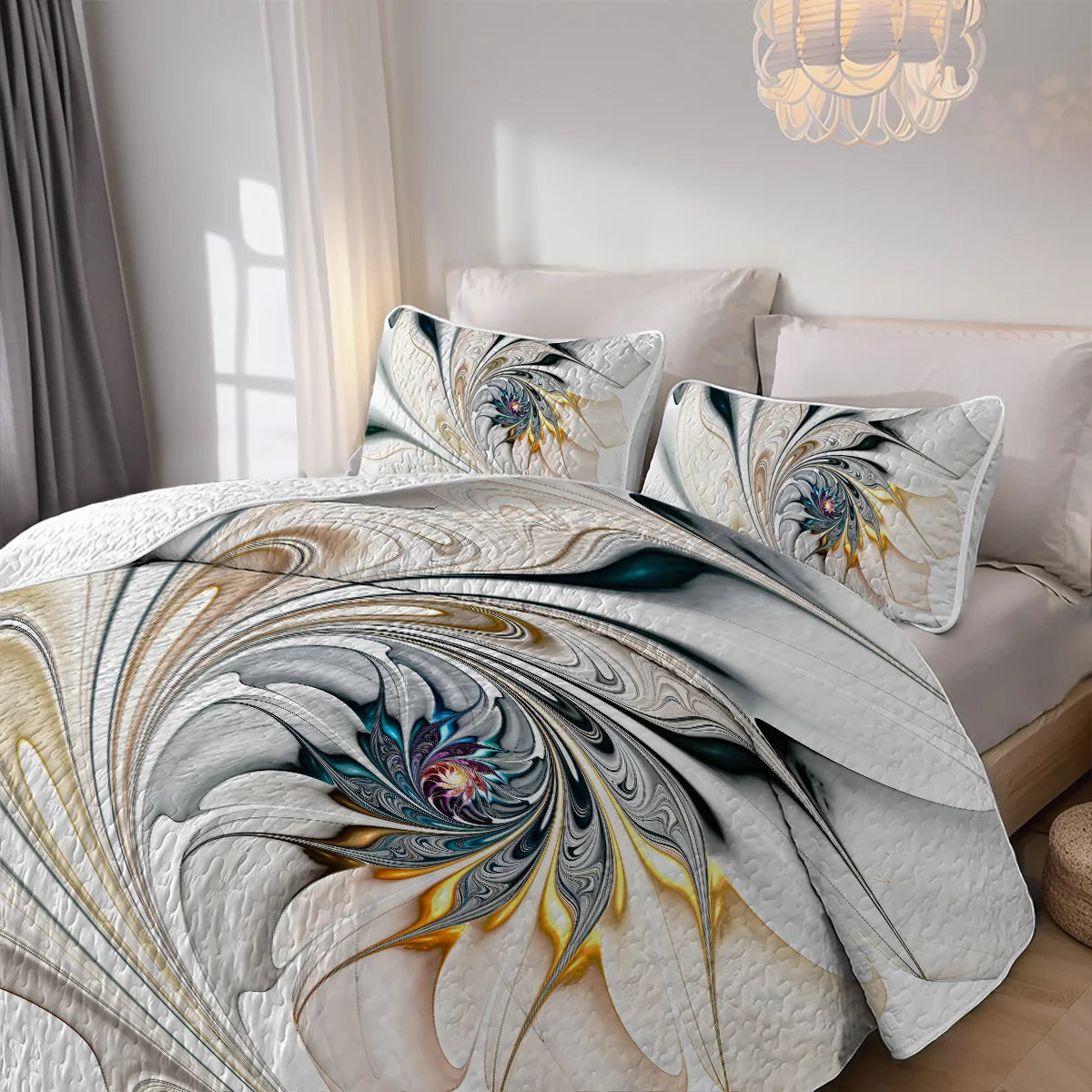 Craft Of Weaving Floral Quilt Set Bedding Durable Breathable