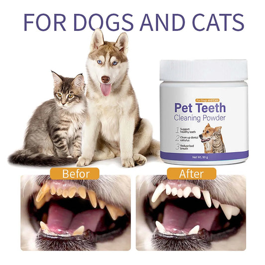 Pet Teeth Cleaning Powder for Cats and Dogs Fresh Breath