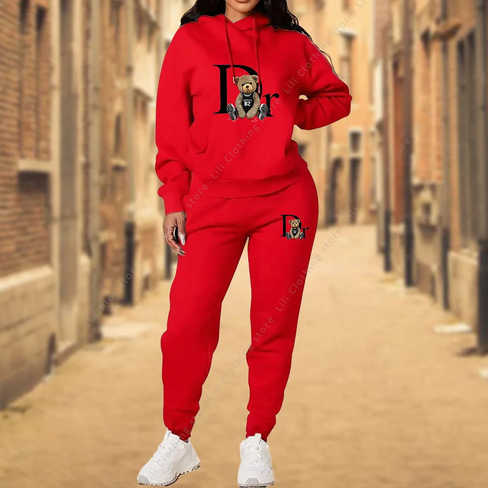 CINESSDCN Women's Tracksuit Set Hoodies Sweatpants Everyday